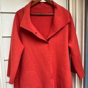 Eileen Fischer wool burnt orange/pumpkin jacket
